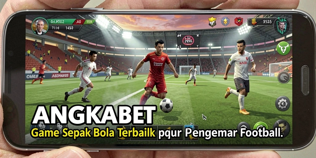 Tampilan gameplay seru di ANGKABET dengan aksi sepak bola yang mendebarkan.