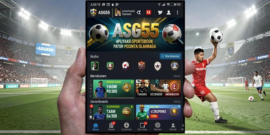 Tampilan utama ASG55 dengan fitur taruhan olahraga yang interaktif.