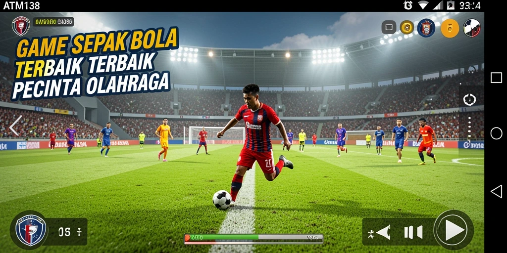 Tangkapan layar utama dari ATM138 yang menampilkan gameplay sepak bola yang menegangkan.
