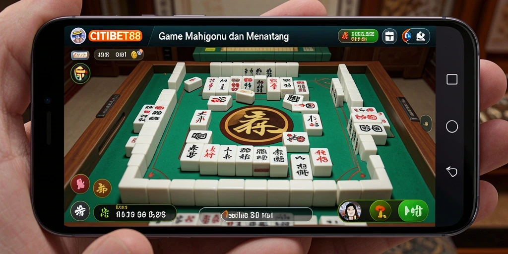 Screenshot CITIBET88 menunjukkan gameplay Mahjong yang mendebarkan.