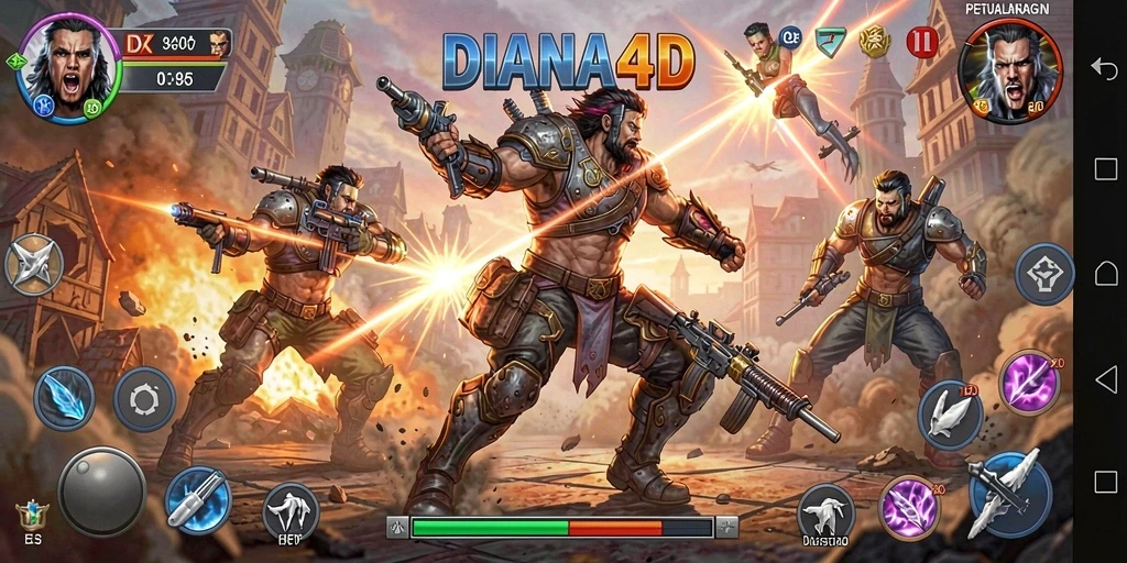 Tampilan gameplay yang mendebarkan di DIANA4D saat beraksi.