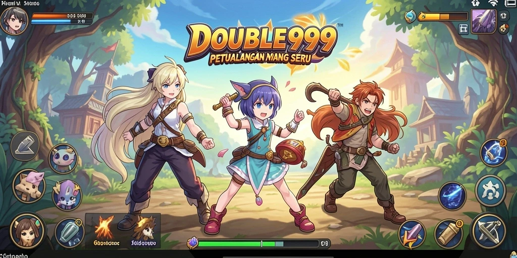 Tampilan gameplay <strong>DOUBLE999</strong> yang penuh aksi dan karakter Anime yang menarik.