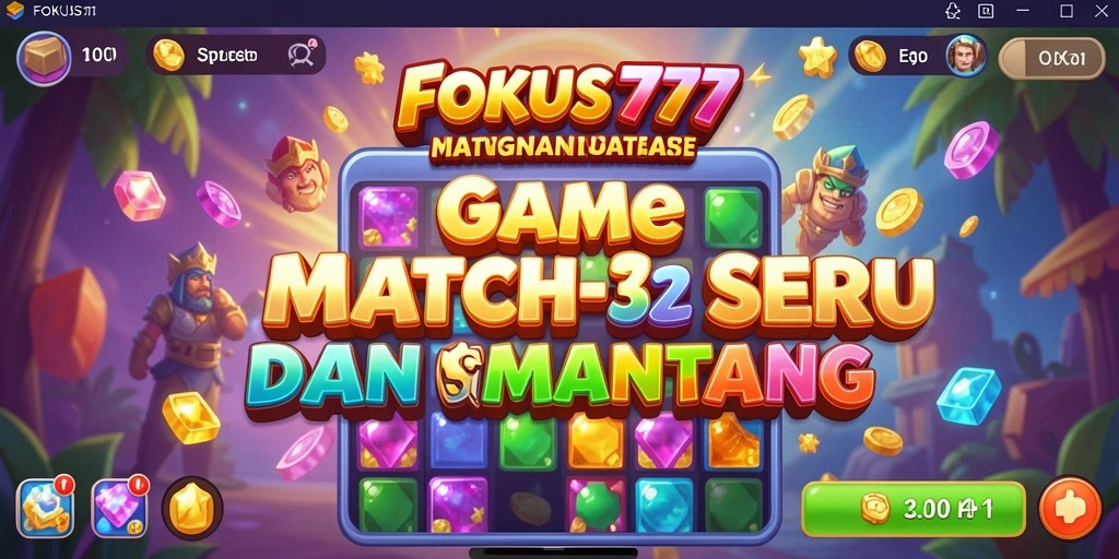 Screenshot gameplay FOKUS777 menampilkan momen seru saat mencocokkan item.