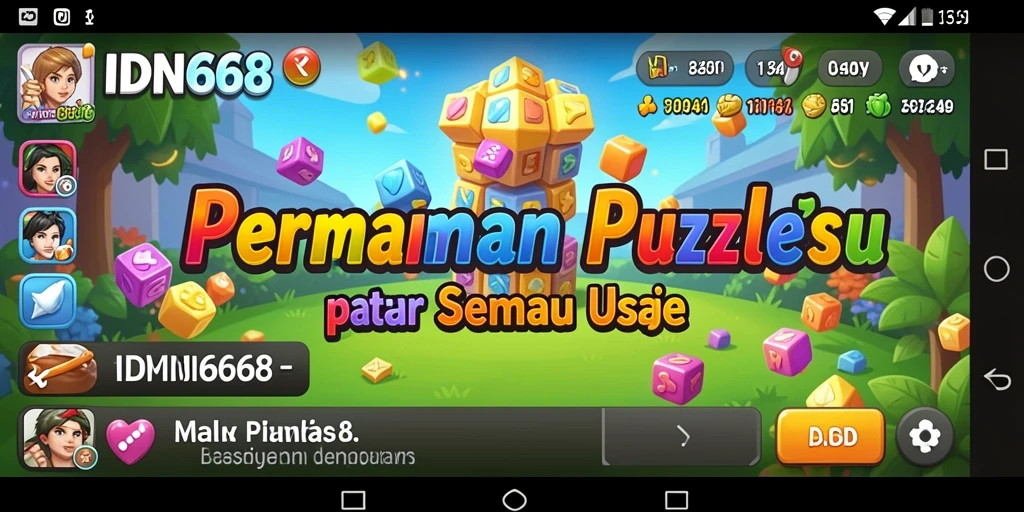 Tampilan screenshot gameplay <strong>IDN668</strong> menampilkan teka-teki yang menantang dan grafis menarik.