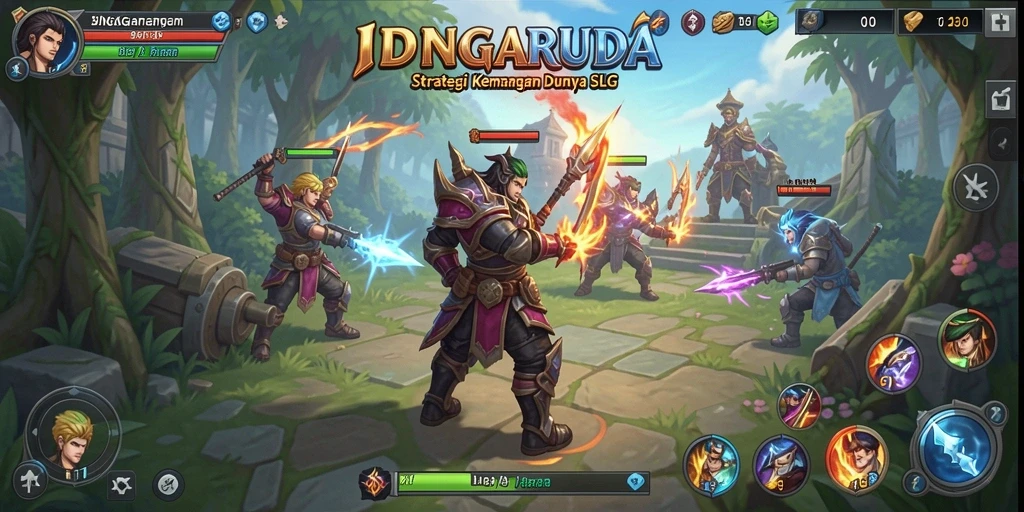 Tangkapan layar gameplay IDNGARUDA yang menampilkan pertempuran strategis.