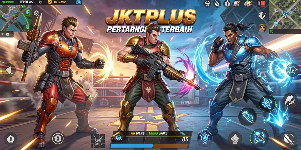 Gameplay seru dari JKTPLUS saat pertarungan Battle Royale.