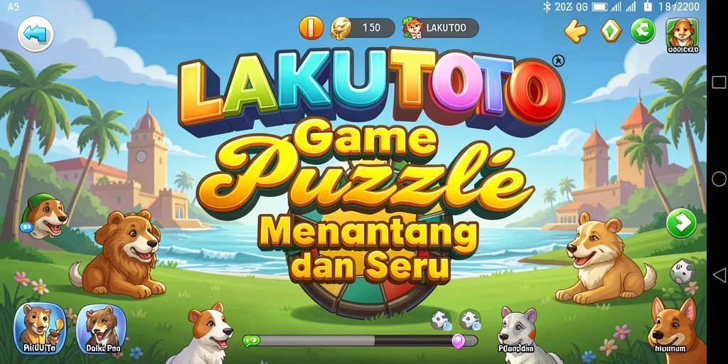 Screenshot gameplay LAKUTOTO menampilkan teka-teki yang menantang dan interaktif.