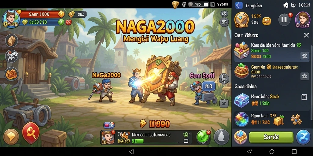 Tampilan gameplay NAGA2000 yang menarik dan interaktif.