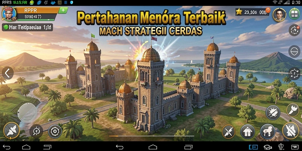 Tangkapan layar gameplay RPRR yang menampilkan strategi Tower Defense yang seru.