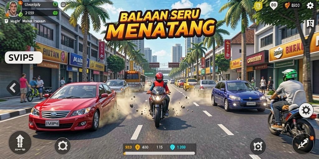 Tampilan gameplay balap seru dari SVIP5 yang memukau.