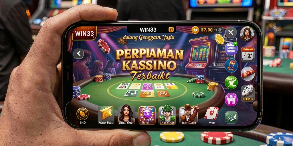 Tangkapan layar gameplay WIN33 menampilkan suasana kasino yang mengasyikkan.