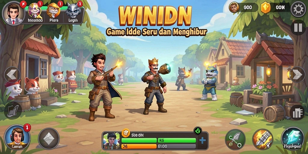 Screenshot WINIDN menunjukkan gameplay Idle yang menarik dan penuh warna.